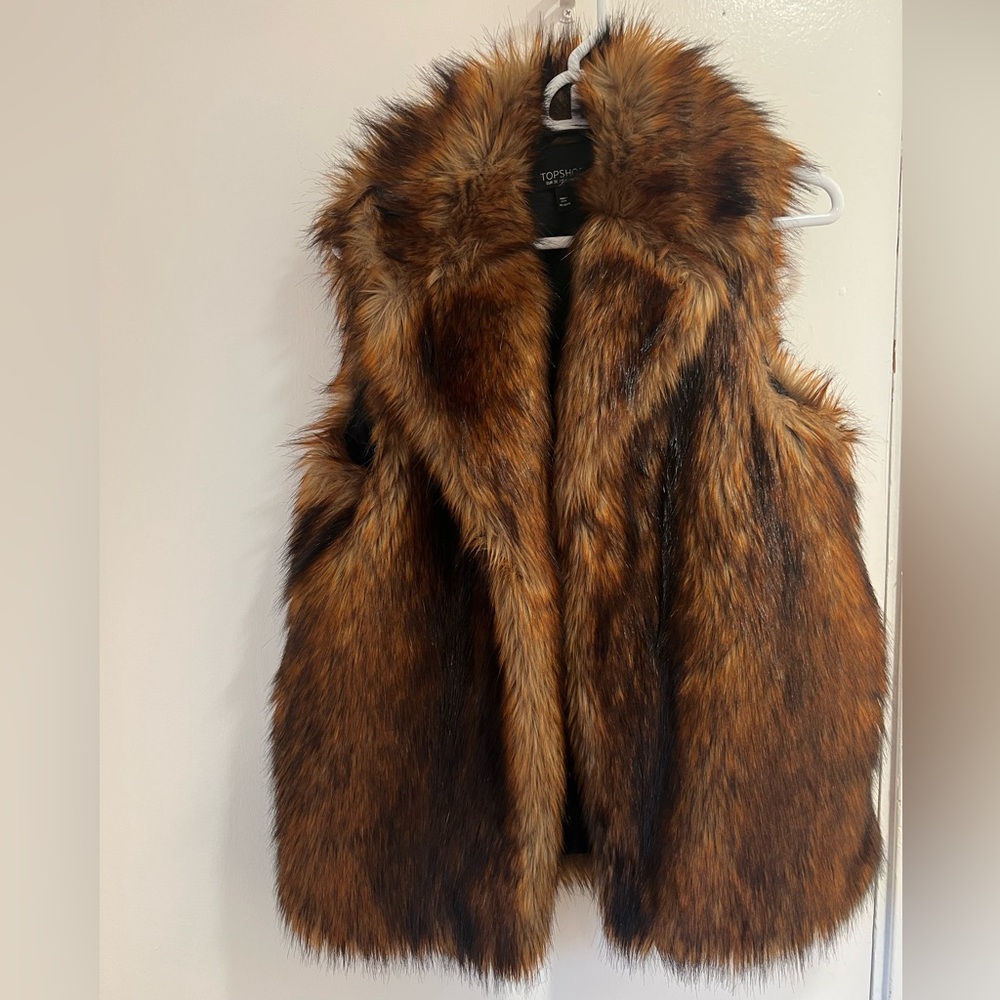 TopShop Faux Fur Vest size 6